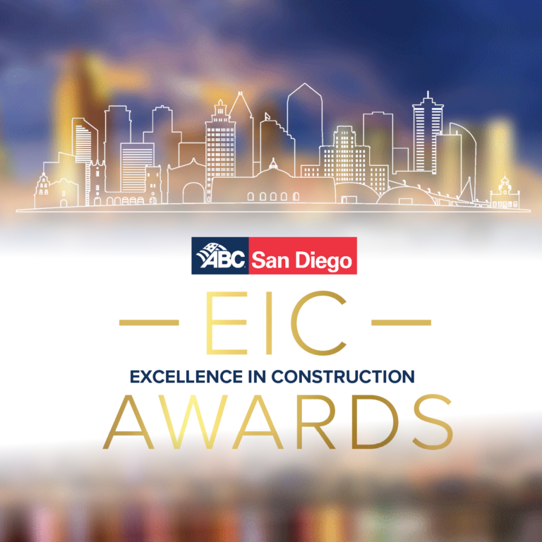 EIC Excellence in Construction Awards graphic with San Diego skyline