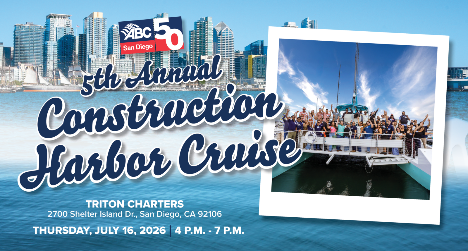 ABC San Diego 5th Annual Construction Harbor Cruise event flyer