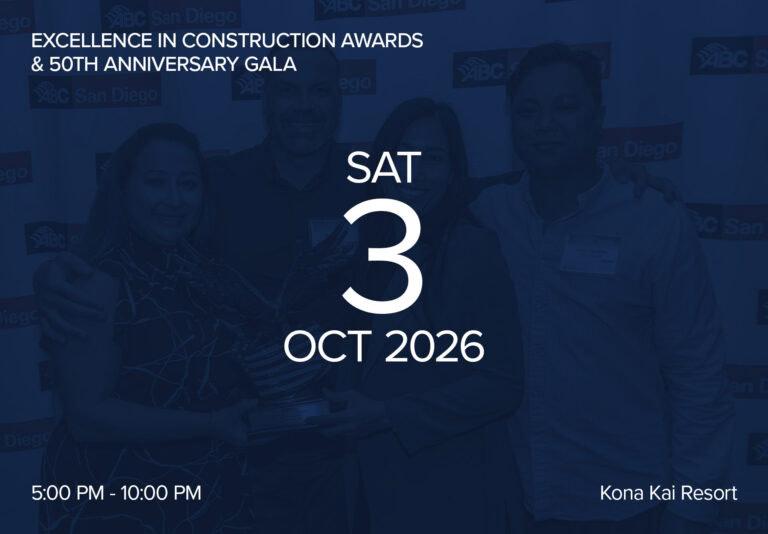Group of people celebrating at the Excellence in Construction Awards event.