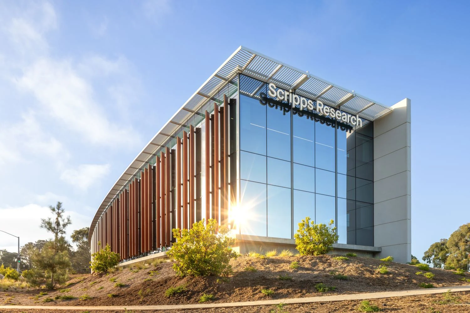 Scripps Research building exterior with signage